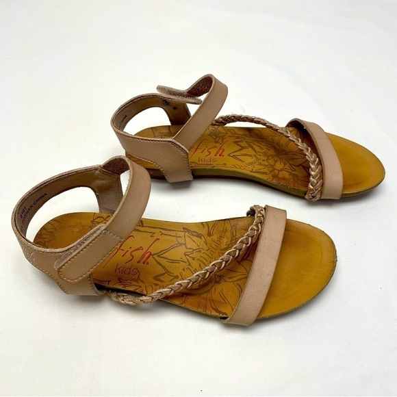 Blowfish Sandals Tan Velcro Girls Size 1 - Picture 1 of 9